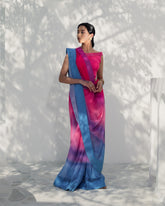 Elegant Pink and Blue Saree