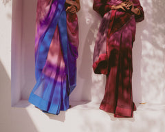 Elegant Pink and Blue Saree