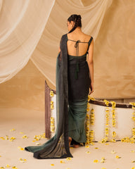 Luxurious Dark Green Saree