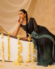 Luxurious Dark Green Saree