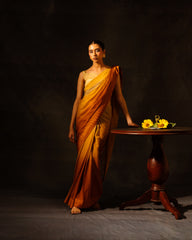 Sunset Yellow Saree