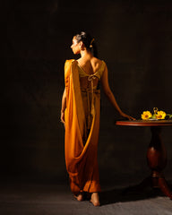 Sunset Yellow Saree